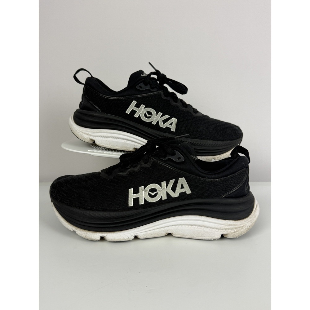 Hoka One One Gaviota 5 Women's 8 B Running Shoes Black/White Athletic Walking